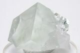Glass-Clear, Green Cubic Fluorite Crystal on Quartz - China #205608-1